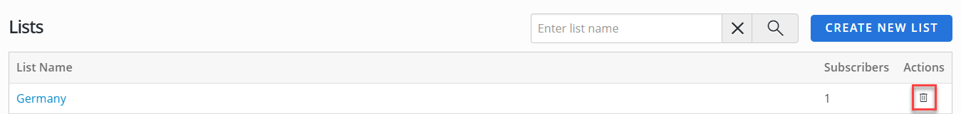delete subscriber list